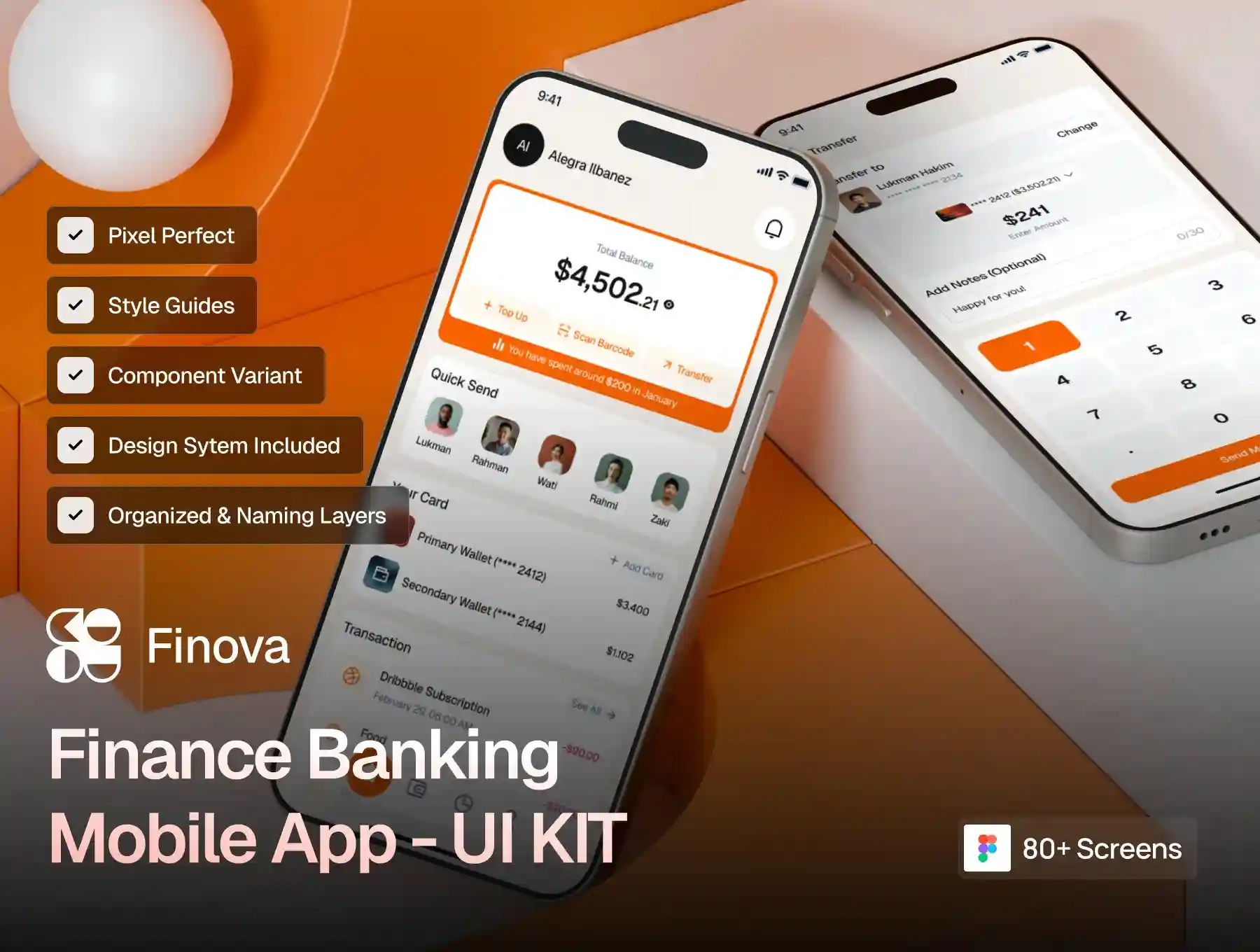 Finova Finance Mobile App UI KIT — Figma Resources on UI8