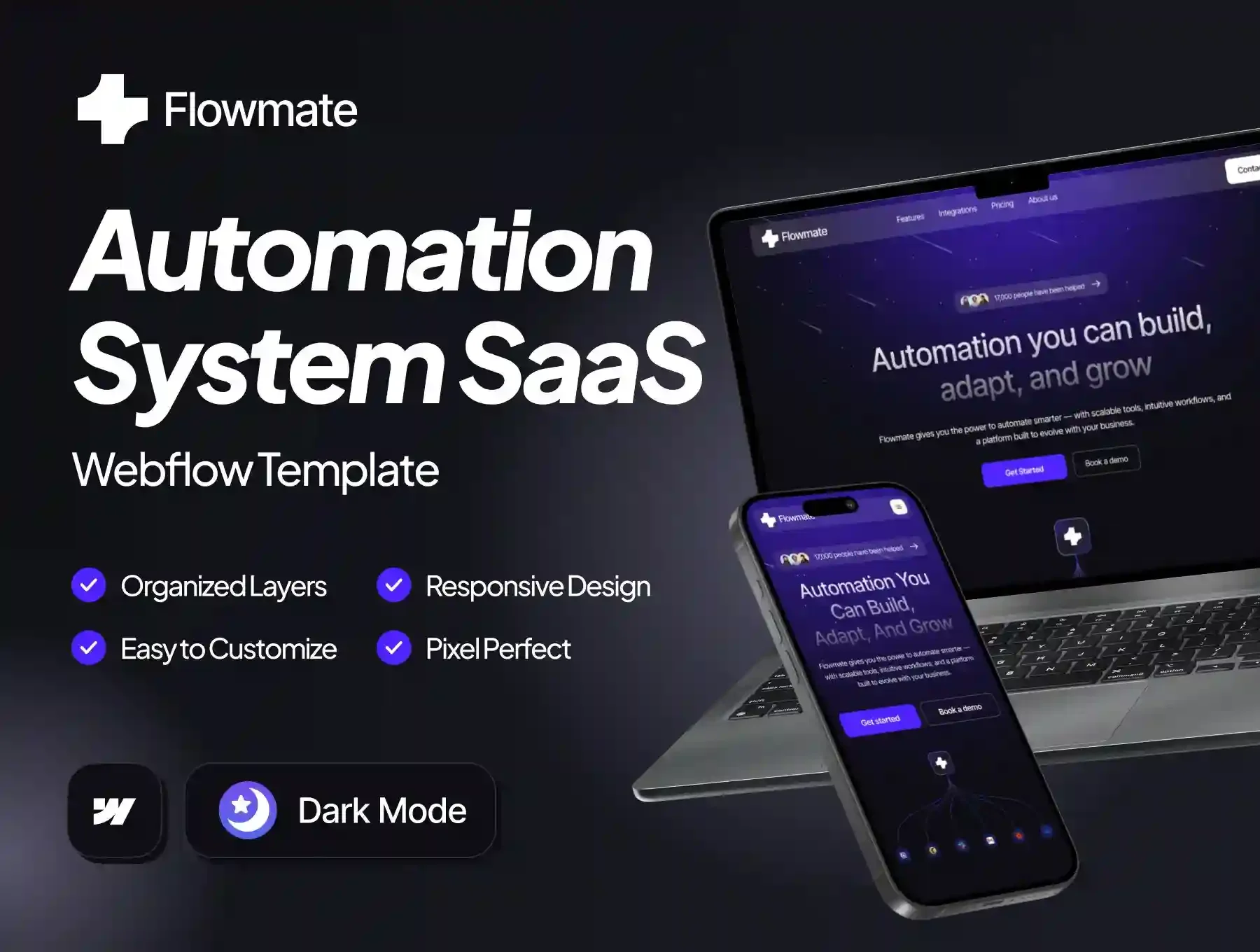 Flowmate Automation System Saas Premium Webflow Template