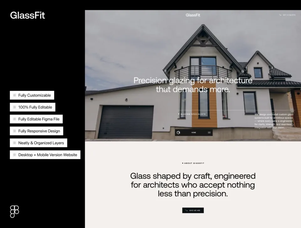 GlassFit — Glazing Glass Construction Website UI Kit 1