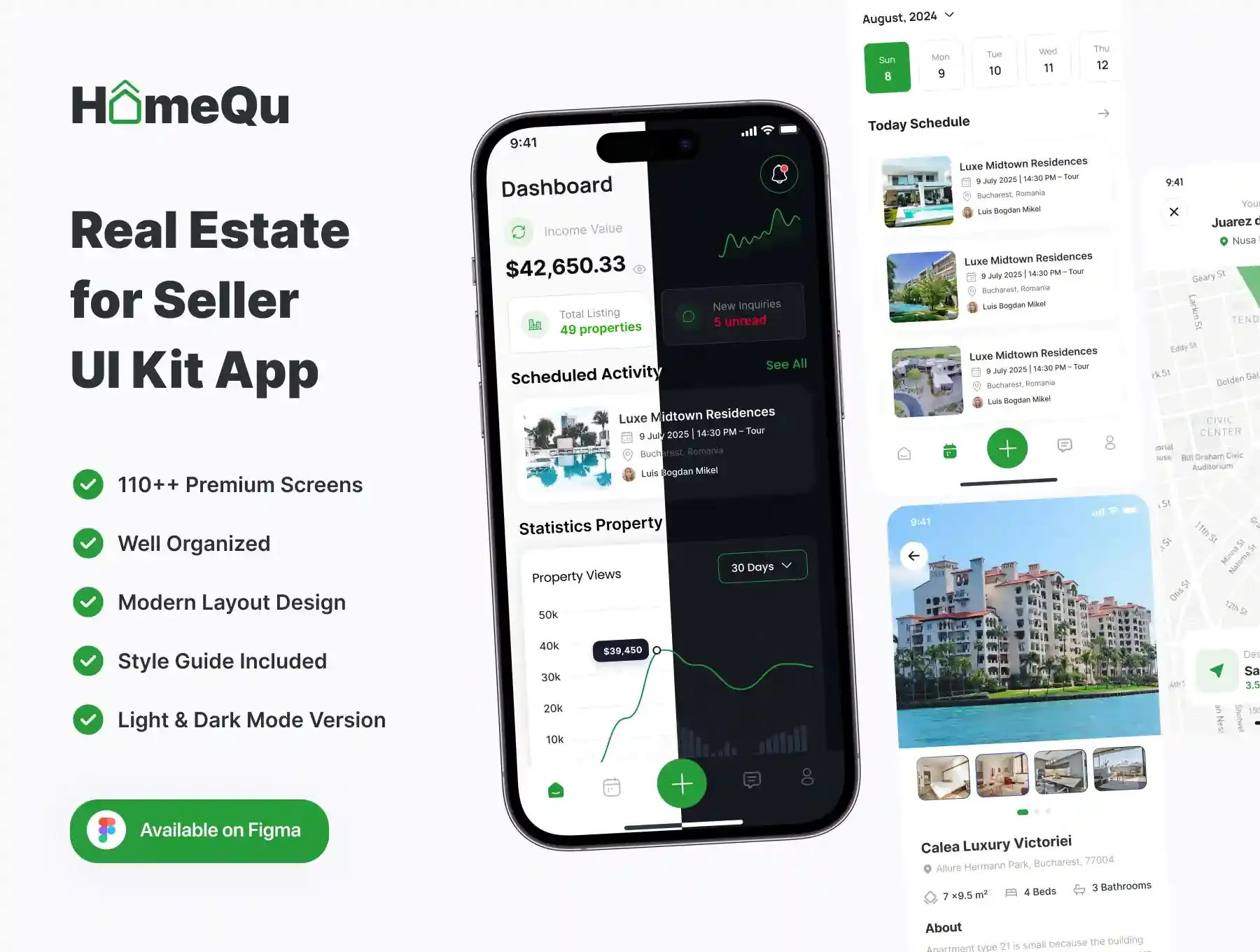 HomeQu Seller Real Estate Seller Mobile App UI Kit — Figma Resources