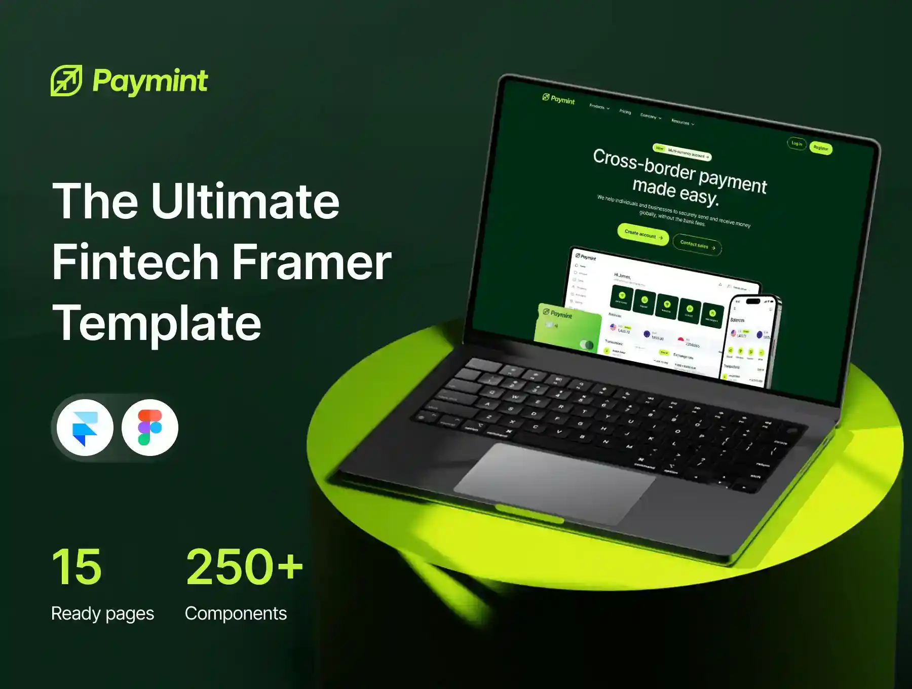 Paymint Ultimate Fintech Framer Template — Figma Resources on U