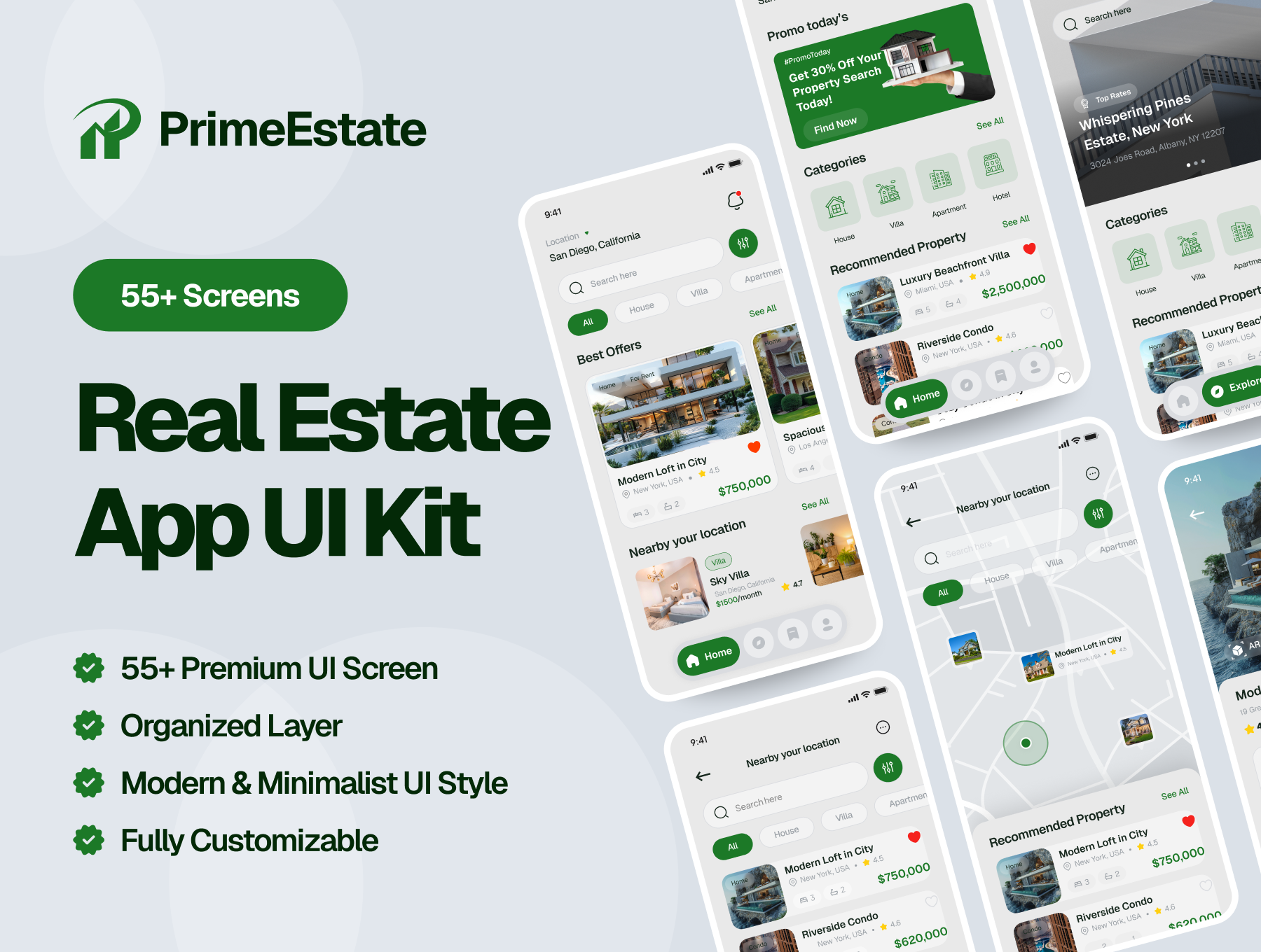PrimeEstate Real Estate App UI Kit
