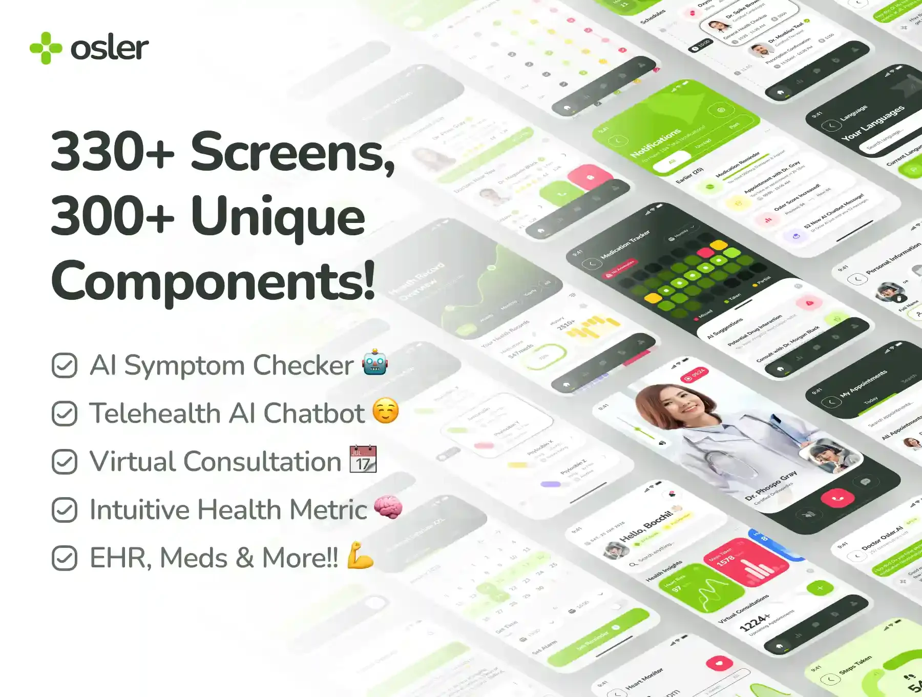 osler UI Kit AI Telehealth Telemedicine App